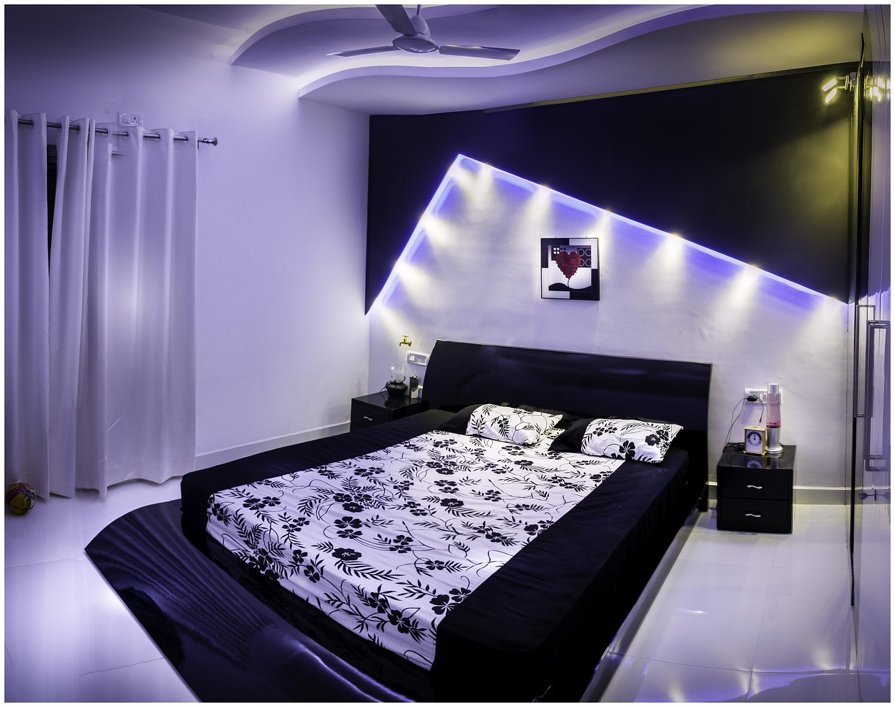 Bed, bedroom, theatre lights — illustrating Sleep Debt and Performance: Can You Repay It?