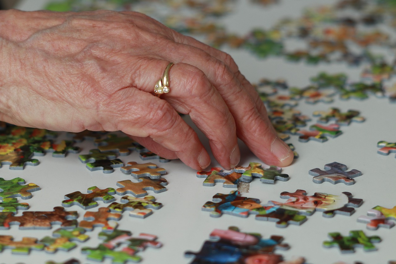 Puzzle, hobby, pieces of the puzzle — illustrating Social Connection and Longevity