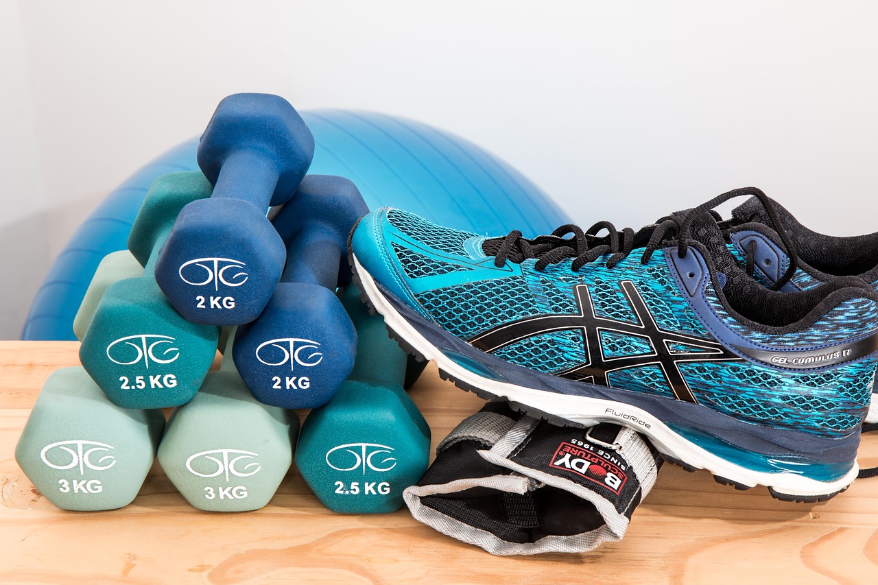 Dumbbells, shoes, sneakers — illustrating Strength Training for Longevity: A Complete Guide